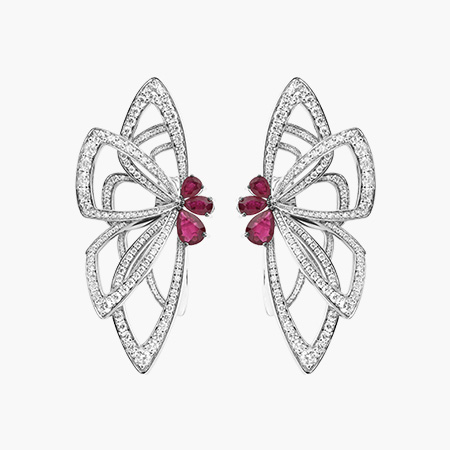Diamond & Ruby Butterfly Dreams Earrings